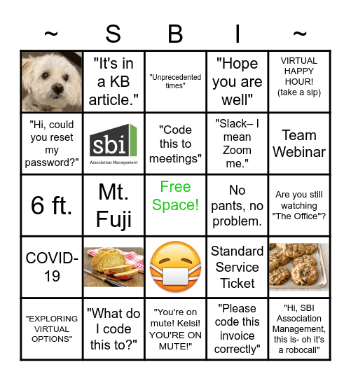 SBIngo! Bingo Card