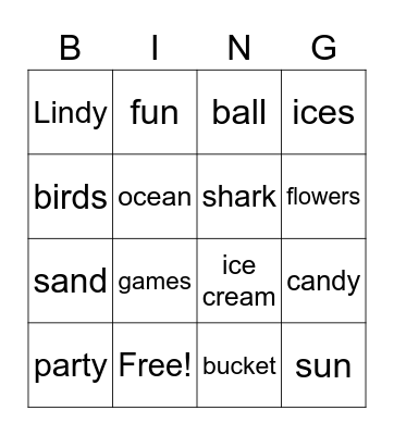 Funday Friday Bingo Card