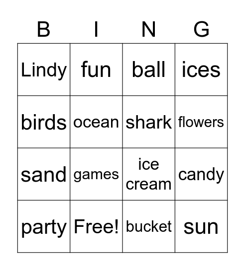 Funday Friday Bingo Card