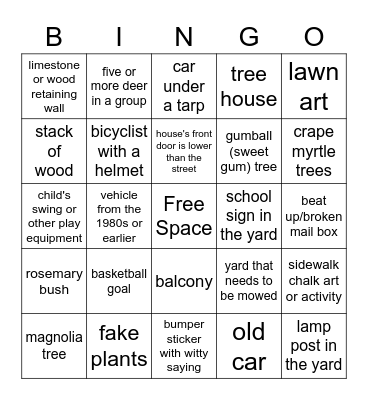 OAK FOREST NEIGHBORHOOD Bingo Card