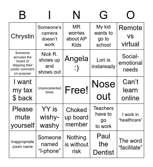 BINGO Card