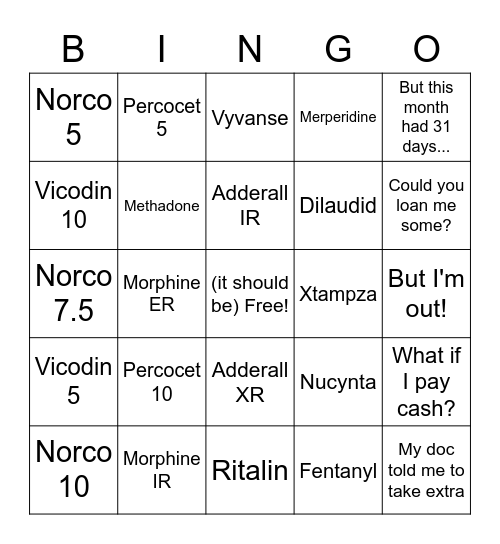 CII Bingo Card