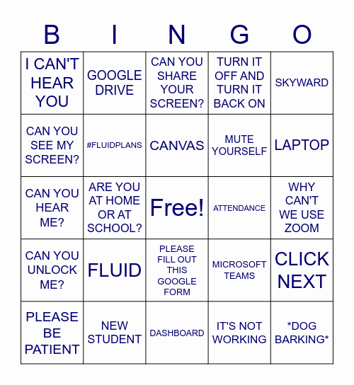 ECE AUGUST PEP RALLY Bingo Card