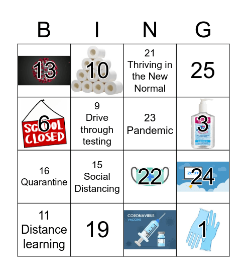 COVID - 19 Bingo Card