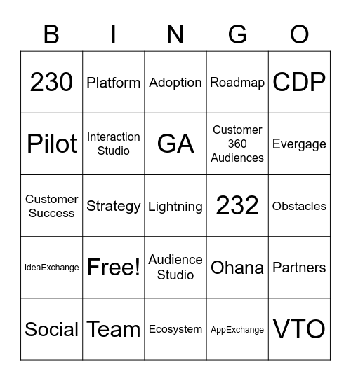 D&I Bingo Card