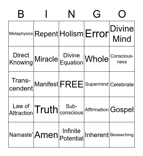 CELEBRATE YOURSELF BINGO Card