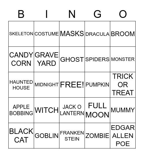 HALLOWEEN BINGO Card