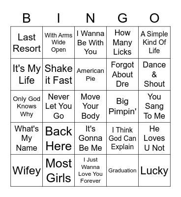 2000 - Part Two Bingo Card