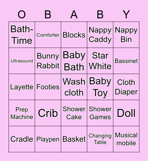 Yaz’s OBABY BINGO GAME Bingo Card