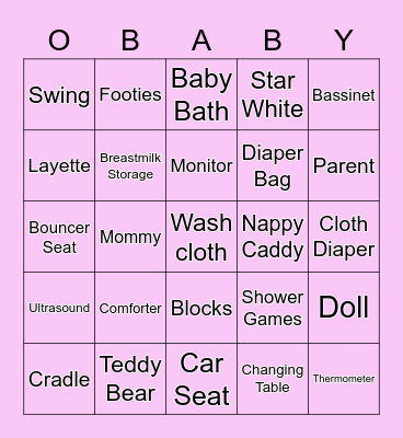 Yaz’s OBABY BINGO GAME Bingo Card