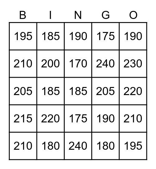 SAVINGS BINGO Card