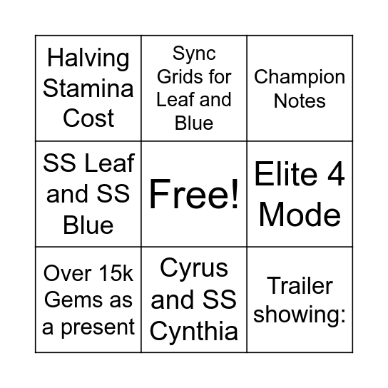 Dev Letter Bingo Card