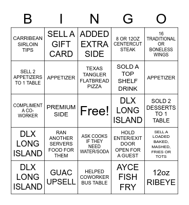 Server Bingo Card