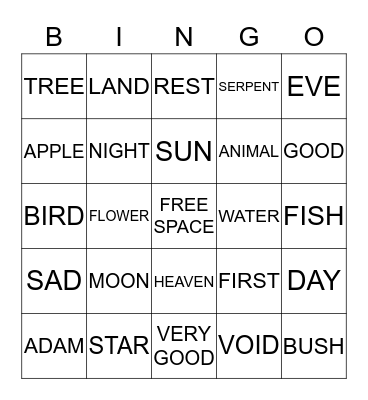 CREATION Bingo Card