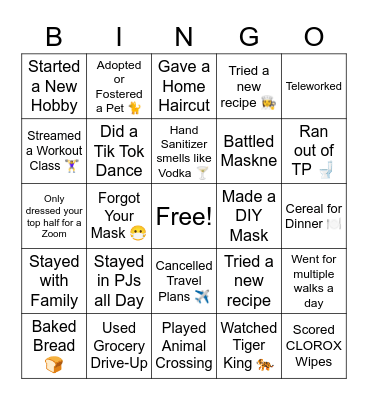 COVID Deployment Bingo Card