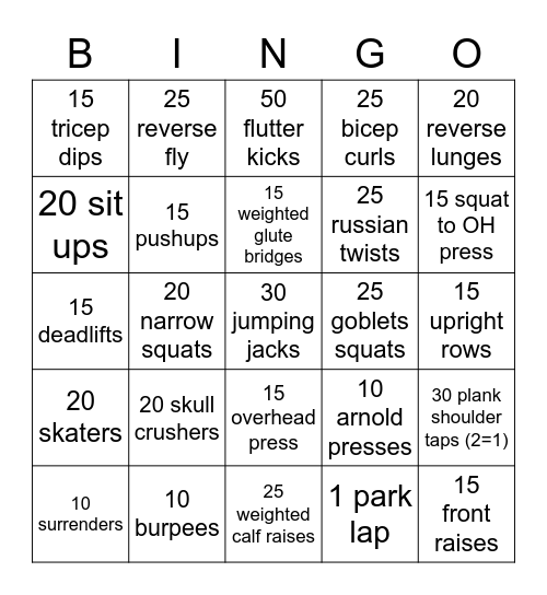 SLAM Bingo Card