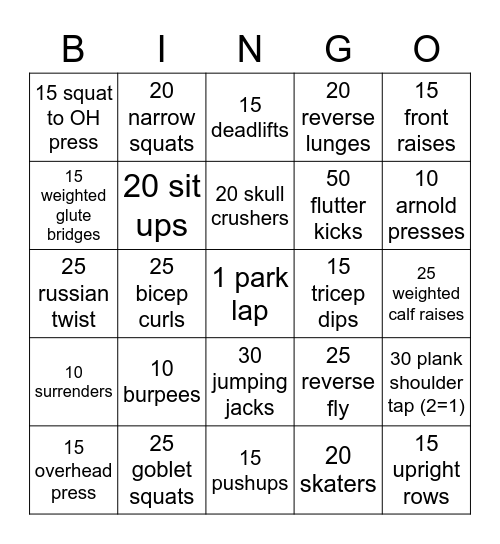 SLAM Bingo Card