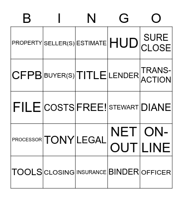 Stewart Title Bingo! Bingo Card