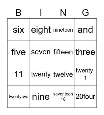 Test bingo Card
