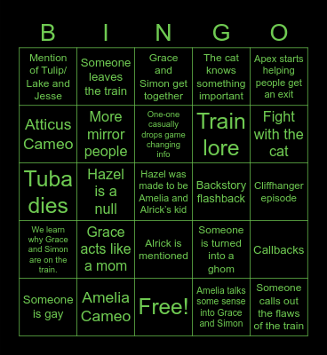 BONUS: Period Calander Bingo Card