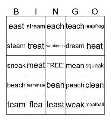 ea bingo Card