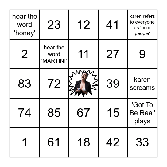 Karen Walker's Hangover Bingo! Bingo Card