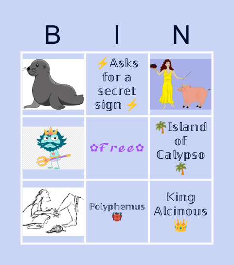 Ｏｄｙｓｓｅｙ Ｂｉｎｇｏ Bingo Card