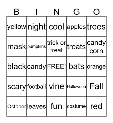 FALL BINGO Card