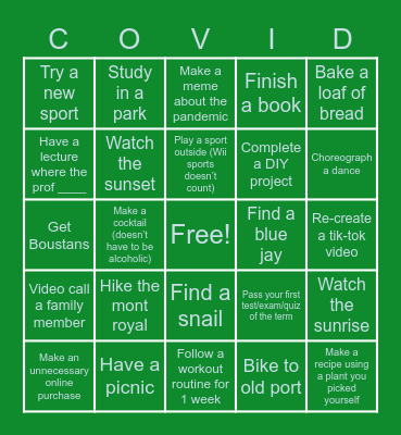 COC FALL BINGO Card