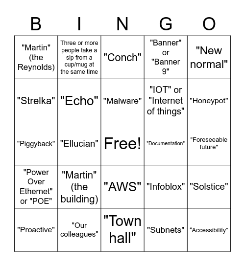 ITS BINGO Card