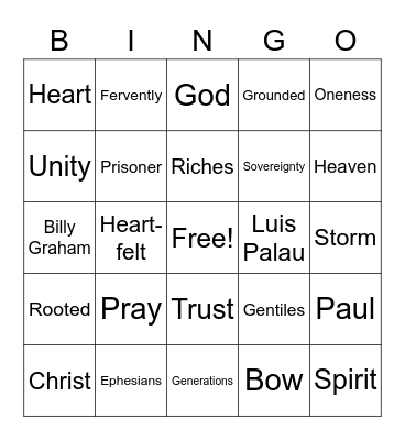 I Pray to God Bingo Card