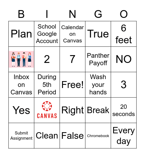 Panther Lessons Review Bingo Card