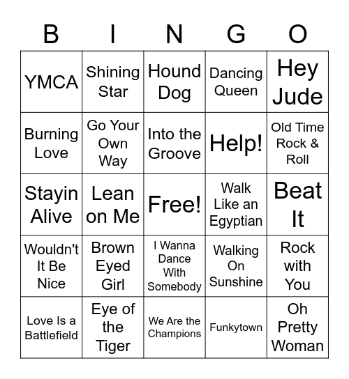 Music Bingo! Bingo Card