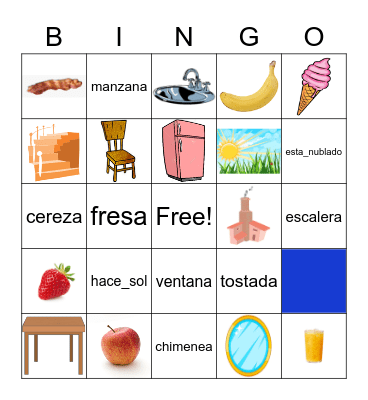 Spanish Bingo! Bingo Card