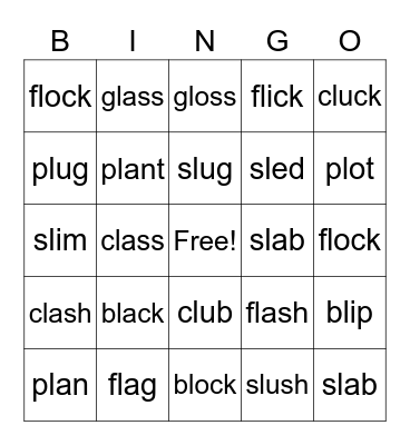 L Blends Bingo Card