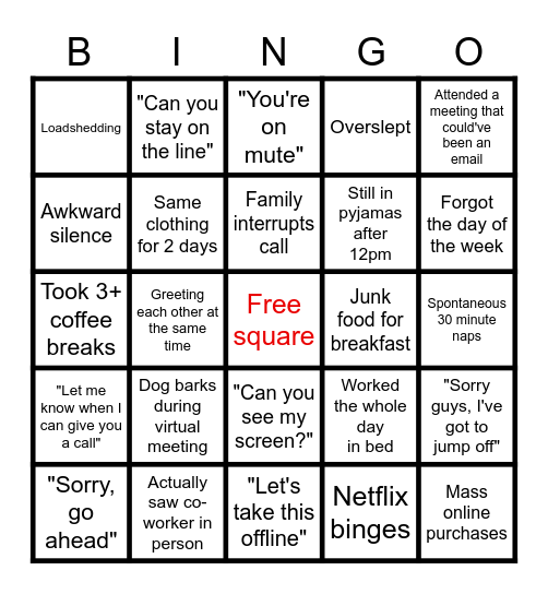 Team Check-in Bingo!! Bingo Card