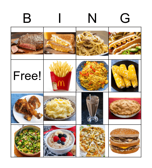 Fast food Bingo Card