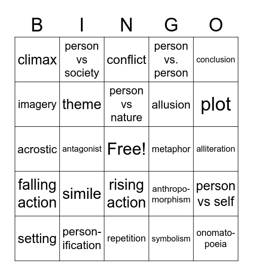 LIT BINGO Card