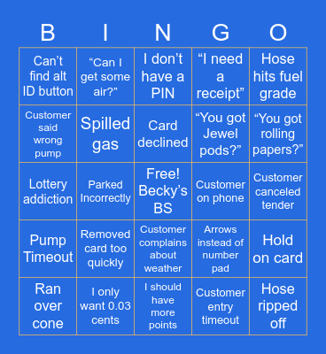 Fuel Center Bingo! Bingo Card