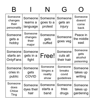 Dumb Bitche$ COVID Bingo! Bingo Card