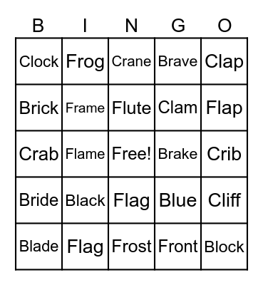 Unit 1-2 Bingo Card