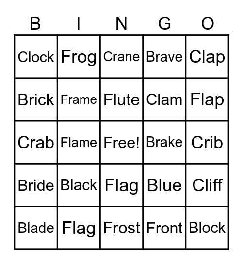 Unit 1-2 Bingo Card