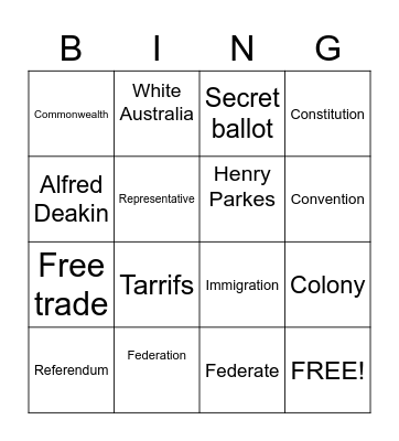 federation bingo Card