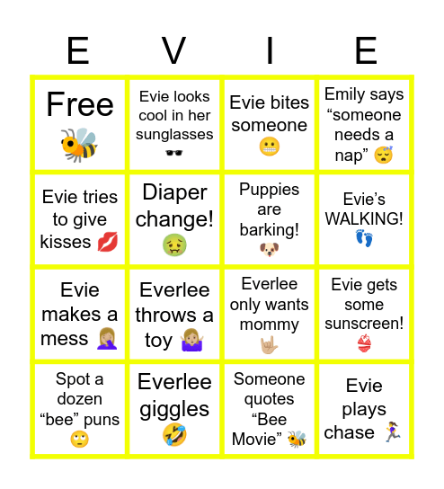 BUZZ...BUZZ...BINGO Card