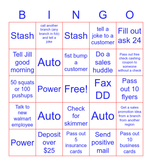 FCB Bingo Card
