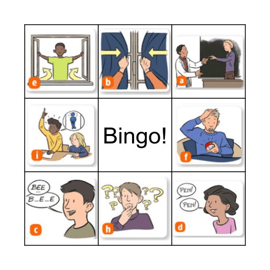 Speak English in class! Bingo Card