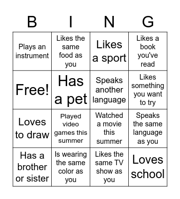 Find Someone Who... Bingo Card