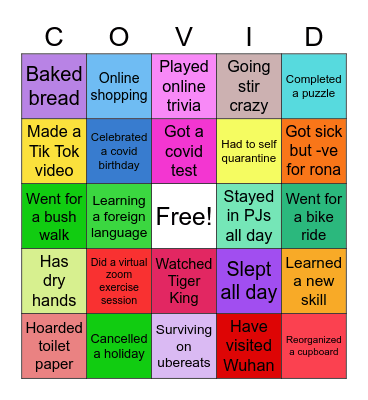 COVID BINGO Card