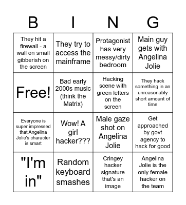 Hackers Bingo Card