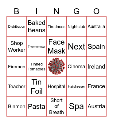 Lockdown Bingo Card